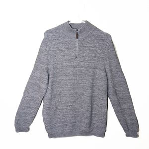 BRITISH KHAKI GREY HALF ZIP-UP MEN'S SWEATSHIRT